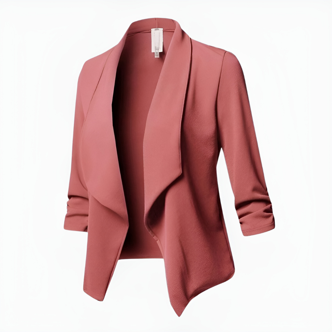 Women’s Blazer – Tailored Fit – Shawl Lapel – Open Front – Long Sleeve Formal Wear