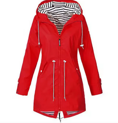 Women’s Hooded Jacket – Waterproof Breathable – Adjustable Waist – Lightweight Fit