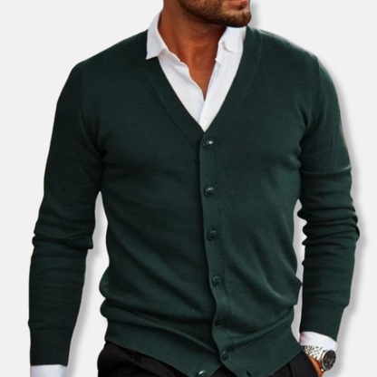 Oscar  Regular Fit Cardigan | V-Neck Button Front Cardigan