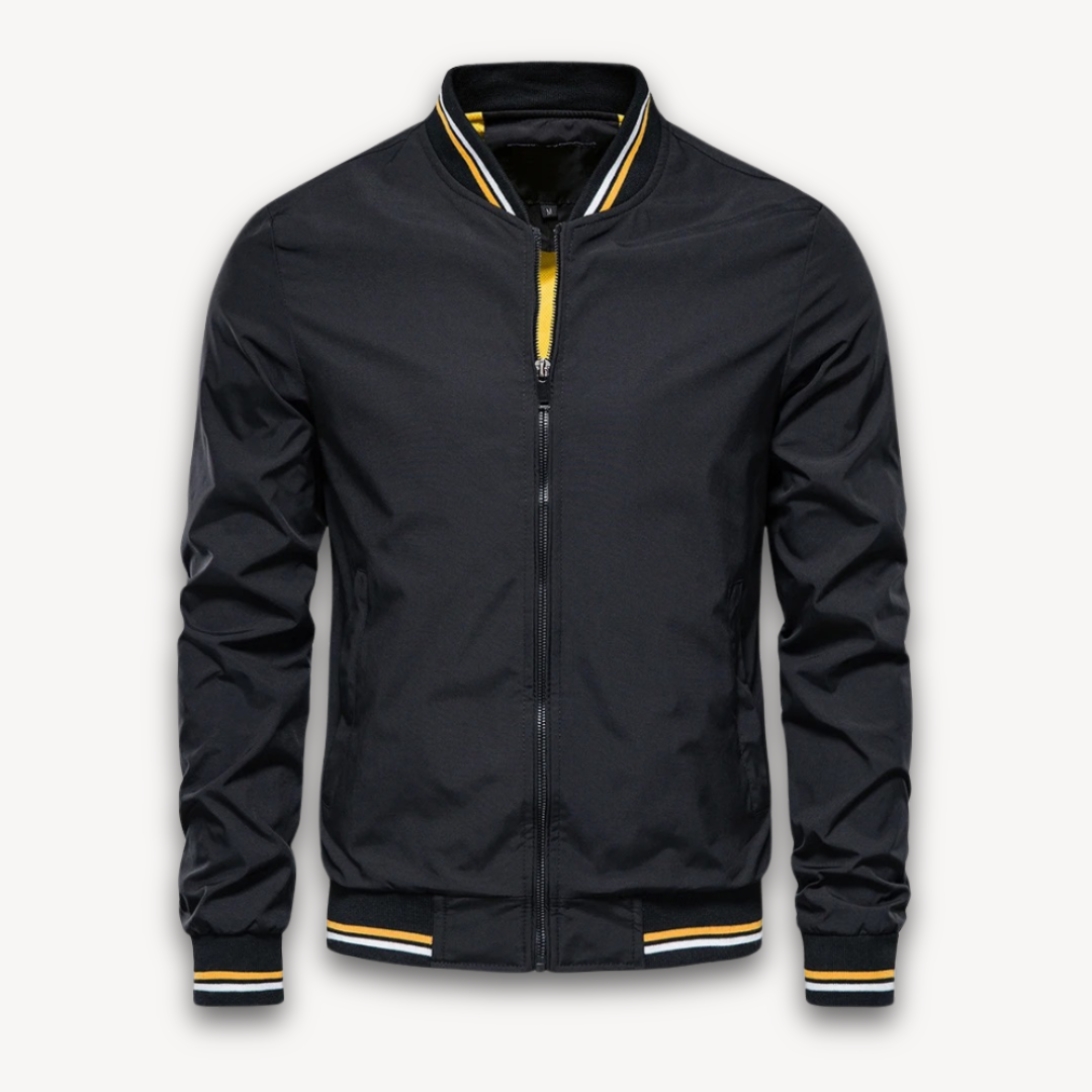 Men’s Bomber Jacket – Relaxed Fit – Lightweight Breathable Blend – Zip Front – Ribbed Trim