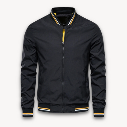 Men’s Bomber Jacket – Relaxed Fit – Lightweight Breathable Blend – Zip Front – Ribbed Trim