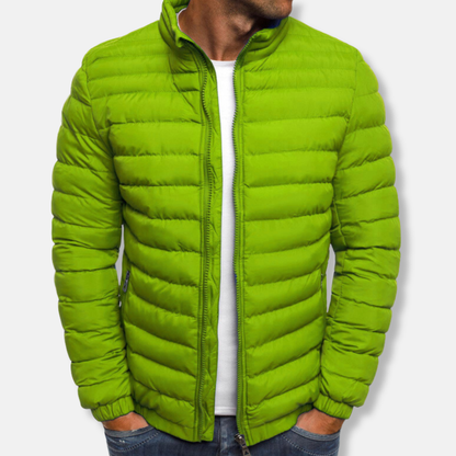 Men’s Quilted Jacket – Slim Fit – Lightweight Padded – High Collar Casual Wear