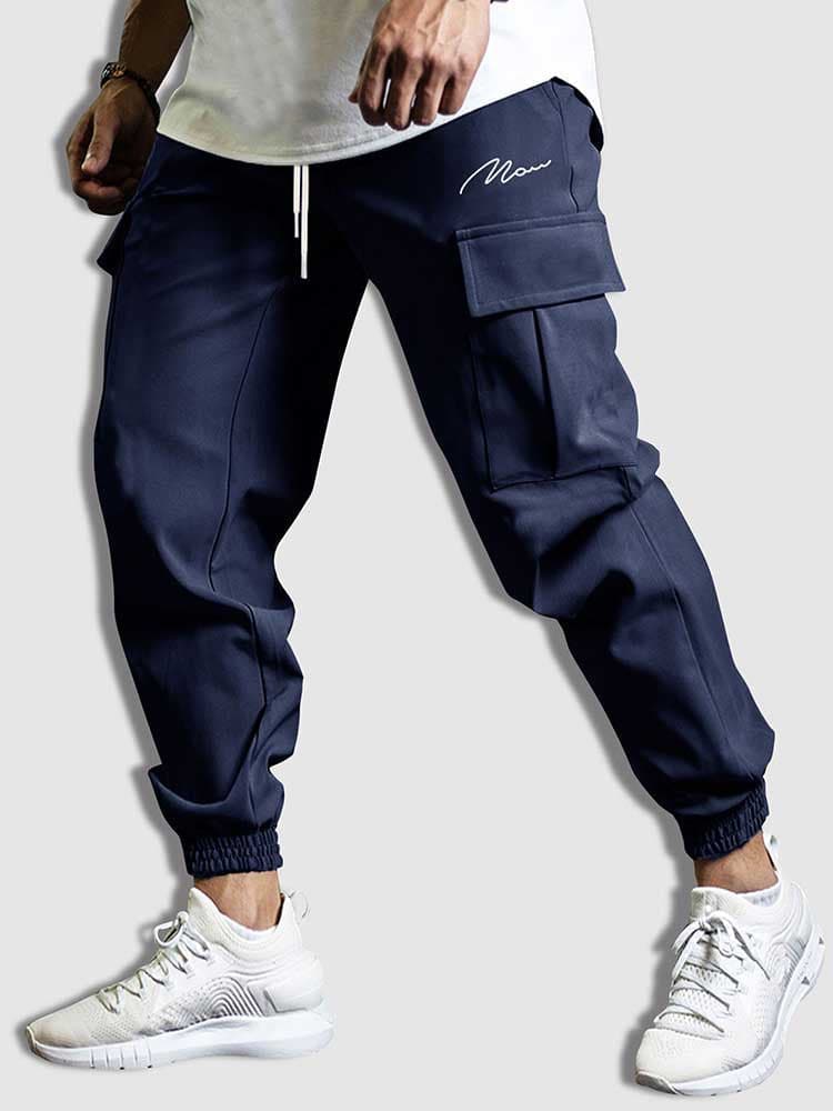Men’s Cargo Jogger Pants – Relaxed Fit – Cotton Blend – Elastic Waistband