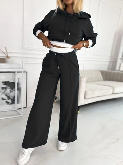 Women’s Lounge Set – Soft Knit – Relaxed Fit – Hoodie and Drawstring Pants