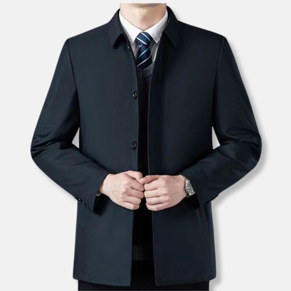 Oliver Cotton Blend Car Coat | Tailored Fit Collared Coat