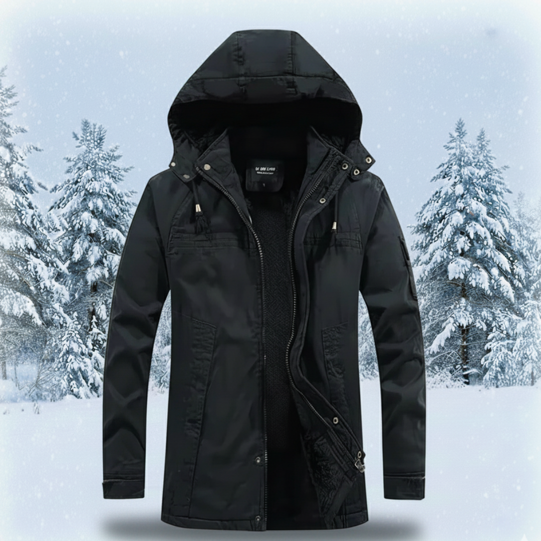 Leonardo Regular Fit Hooded Jacket | Fur Lined Zip Front Jacket