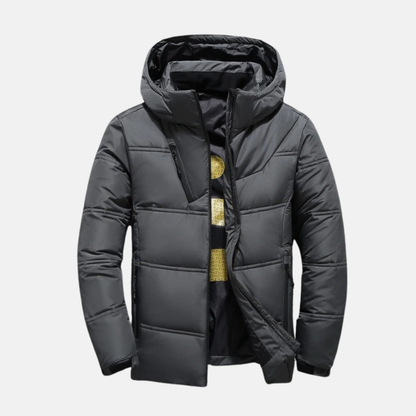Theodore Quilted Down Jacket | Hooded Full Zip Down Jacket