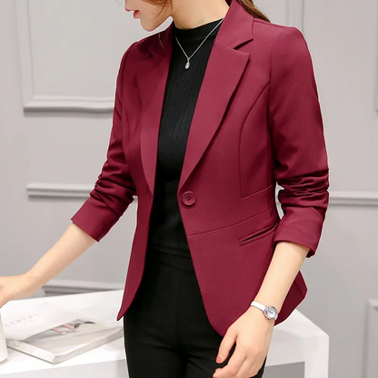 Women’s Blazer – Tailored Fit – Woven Fabric – Single Button Professional Wear