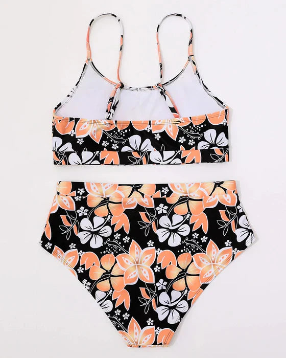 Women’s Bikini Set – High Waisted – Tank Top – Floral Print – Breathable Blend