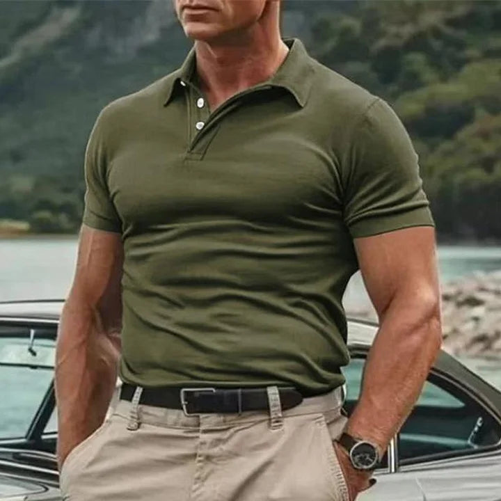 Men’s Polo Shirt – Slim Fit – Soft Knit – Short Sleeve – Button Placket – Casual Wear