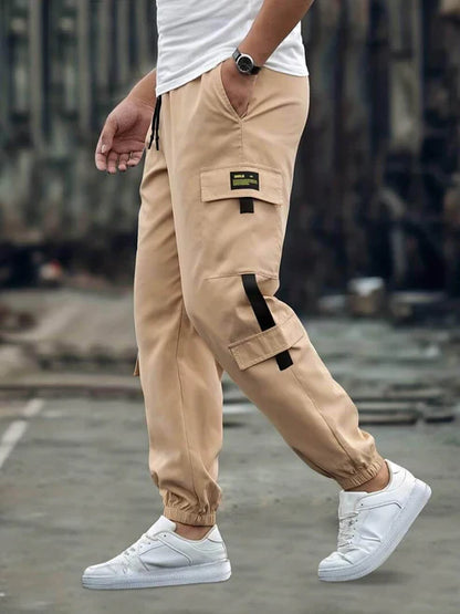 Men’s Jogger Pants - Relaxed Fit - Cotton Blend - Drawstring Waist - Cargo Pockets