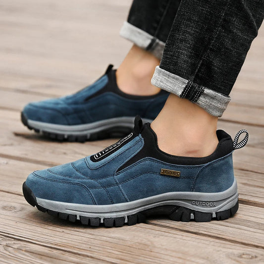 Men’s Hiking Shoes – Slip-On Comfort – Low Top – Orthotic Support – Grip Sole