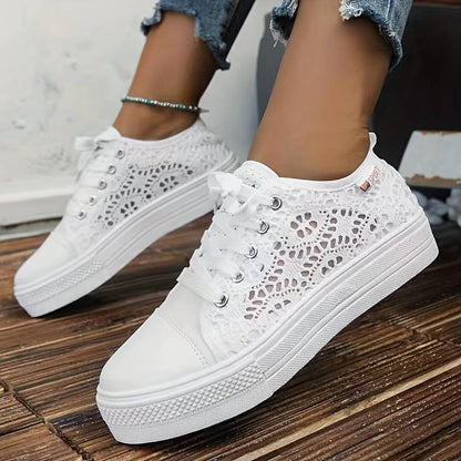 Women’s Sneakers – Lace Upper – Low Ankle – Breathable Lightweight Fit – Casual Style