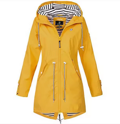 Women’s Hooded Jacket – Waterproof Breathable – Adjustable Waist – Lightweight Fit