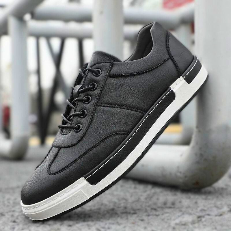 Men’s Low-Top Sneakers – Leather – Lace-Up – Durable Sole – Casual Everyday Fit