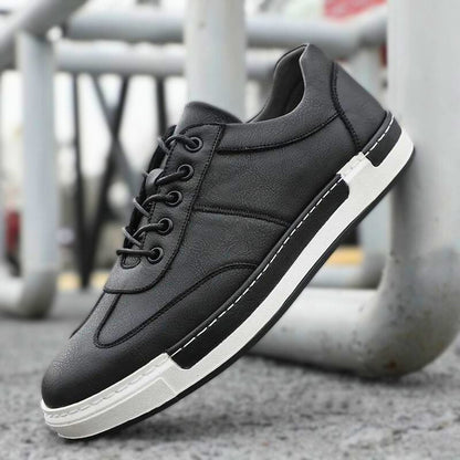 Men’s Low-Top Sneakers – Leather – Lace-Up – Durable Sole – Casual Everyday Fit