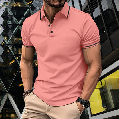 Men’s Polo Shirt – Slim Fit – Soft Knit – Ribbed Collar – Short Sleeve Casual Wear
