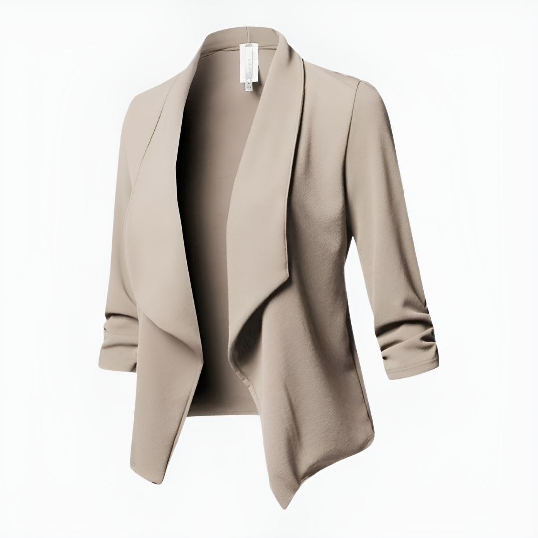 Women’s Blazer – Tailored Fit – Shawl Lapel – Open Front – Long Sleeve Formal Wear
