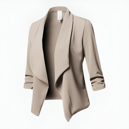 Women’s Blazer – Tailored Fit – Shawl Lapel – Open Front – Long Sleeve Formal Wear