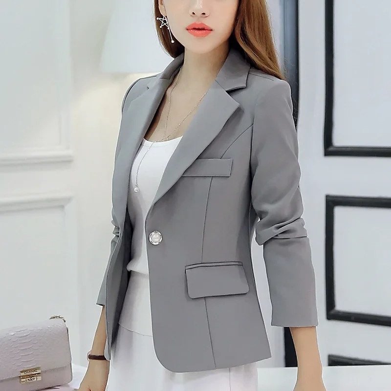 Women’s Blazer – Tailored Fit – Woven Fabric – Single Button Professional Wear