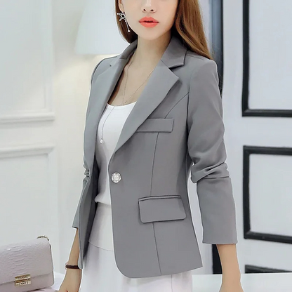 Women’s Blazer – Tailored Fit – Woven Fabric – Single Button Professional Wear