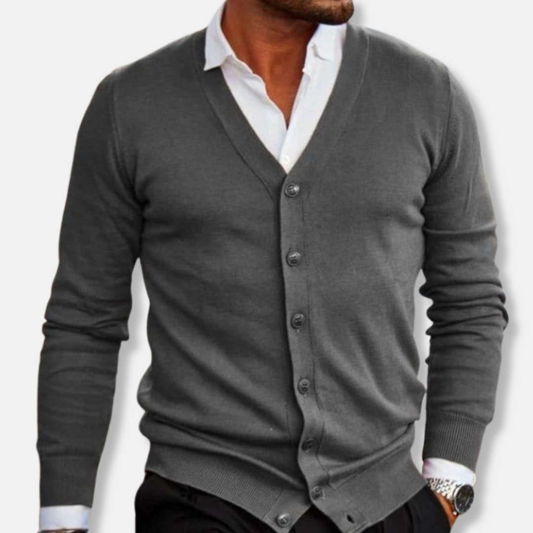 Oscar  Regular Fit Cardigan | V-Neck Button Front Cardigan