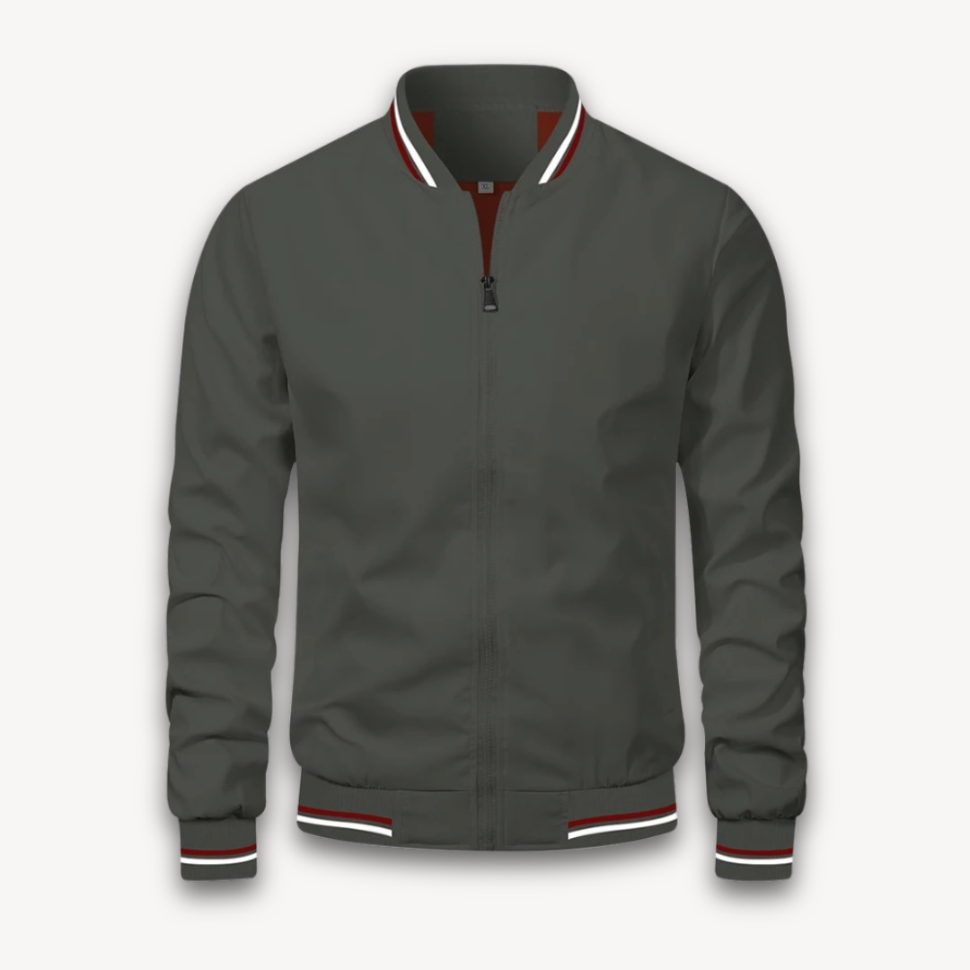 Men’s Bomber Jacket – Relaxed Fit – Lightweight Breathable Blend – Zip Front – Ribbed Trim