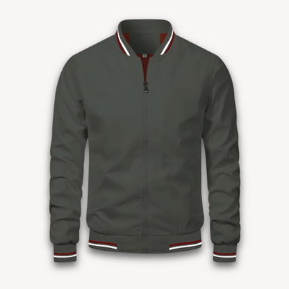 Men’s Bomber Jacket – Relaxed Fit – Lightweight Breathable Blend – Zip Front – Ribbed Trim