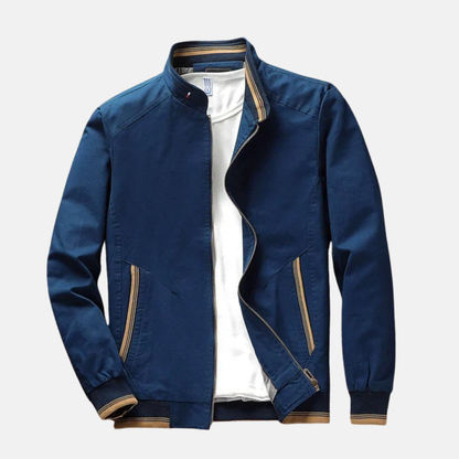 Men’s Bomber Jacket – Structured Fit – Zipper Front – Ribbed Hem & Cuffs