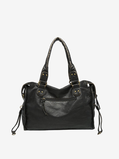 Women’s Shoulder Bag – Braided Trim – Zippered Compartments