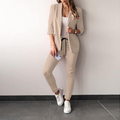 Women’s Suit Set – Tailored Blazer – Slim Fit Trousers – Soft Luxury Fabric