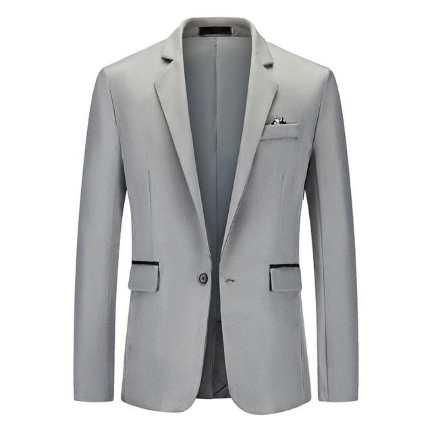 Men's Blazer – Tailored Slim Fit – Breathable Blend – Single Button – Notched Lapel