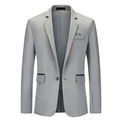 Men's Blazer – Tailored Slim Fit – Breathable Blend – Single Button – Notched Lapel