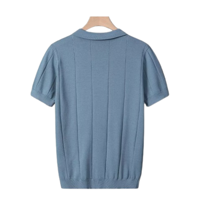 Oliver Ribbed Collared V-Neck Polo Shirt | Regular Fit Short Sleeve Polo Shirt