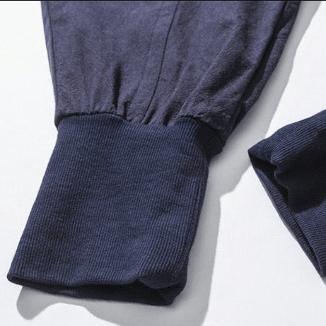 Men’s Tapered Pants - Relaxed Fit - Woven Cotton Blend - Elastic Waist - Ankle Cuffs