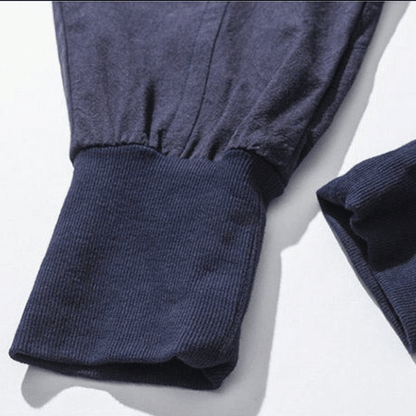 Men’s Tapered Pants - Relaxed Fit - Woven Cotton Blend - Elastic Waist - Ankle Cuffs