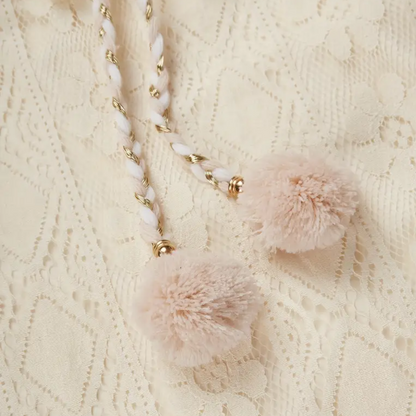 Women’s Midi Dress – Relaxed Fit – Lace Texture – Spaghetti Straps – Boho Style