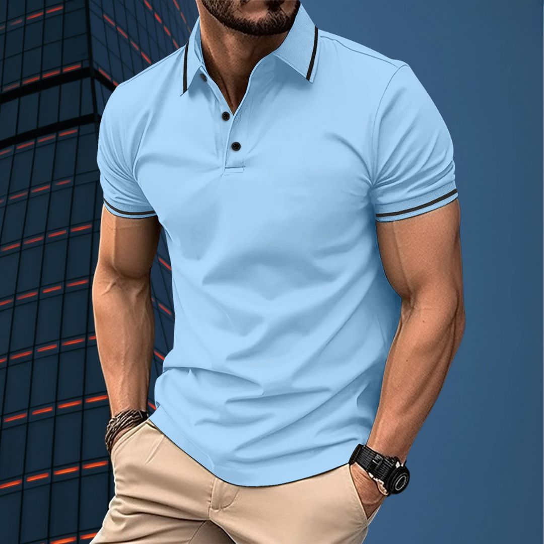 Men’s Polo Shirt – Slim Fit – Soft Knit – Ribbed Collar – Short Sleeve Casual Wear