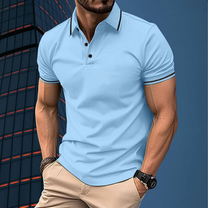 Men’s Polo Shirt – Slim Fit – Soft Knit – Ribbed Collar – Short Sleeve Casual Wear
