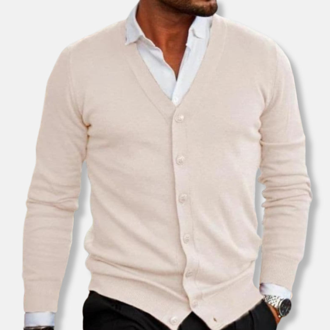 Oscar  Regular Fit Cardigan | V-Neck Button Front Cardigan