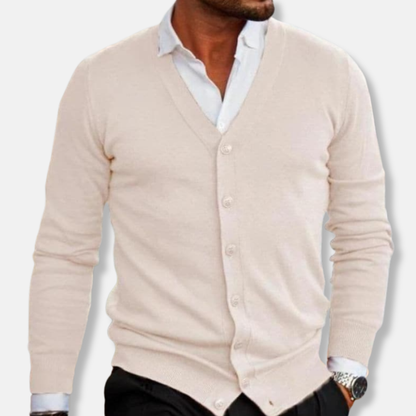 Oscar  Regular Fit Cardigan | V-Neck Button Front Cardigan