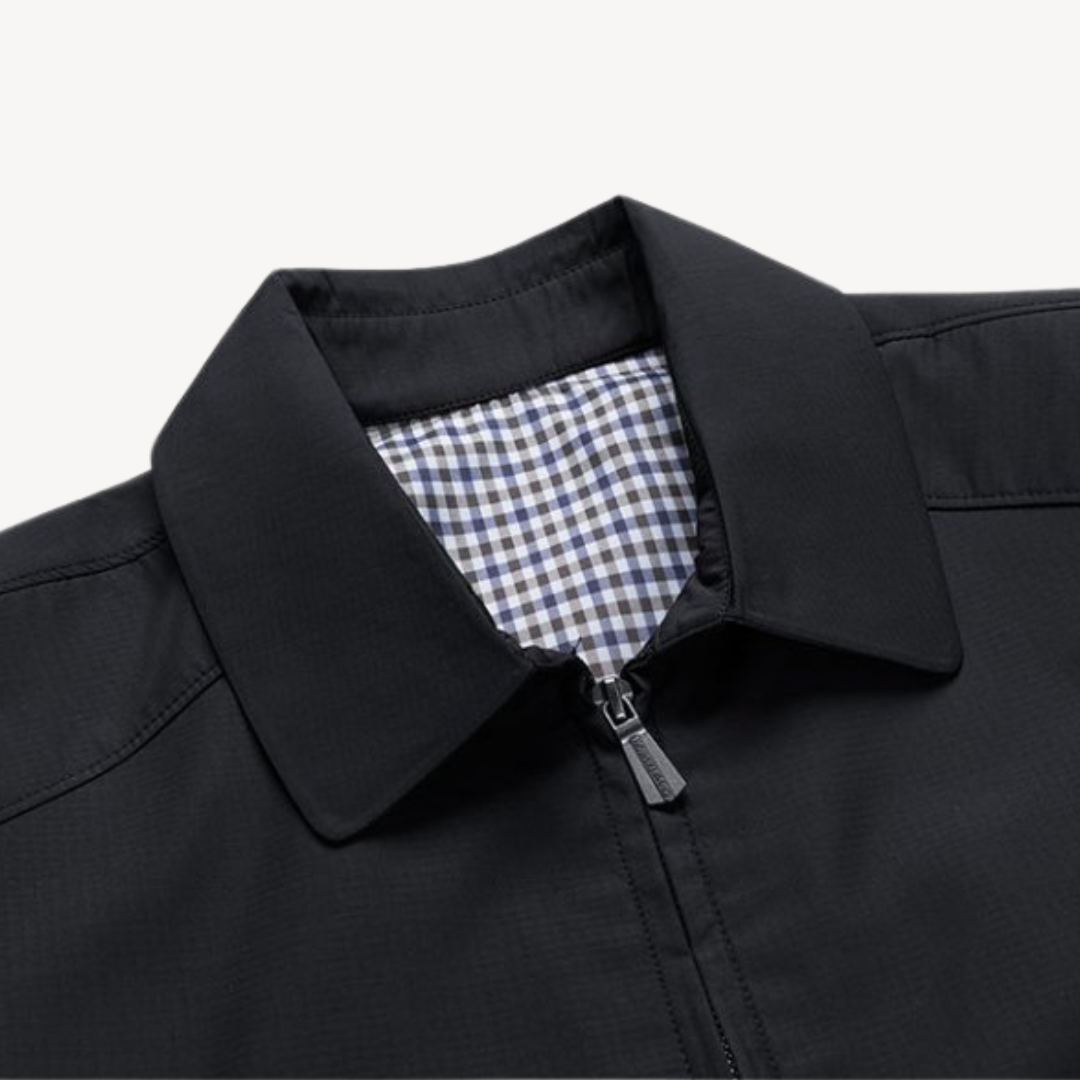 Men’s Lightweight Jacket – Tailored Fit – Breathable Blend – Zip Front – Shirt Collar
