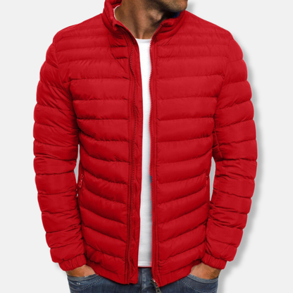 Men’s Quilted Jacket – Slim Fit – Lightweight Padded – High Collar Casual Wear