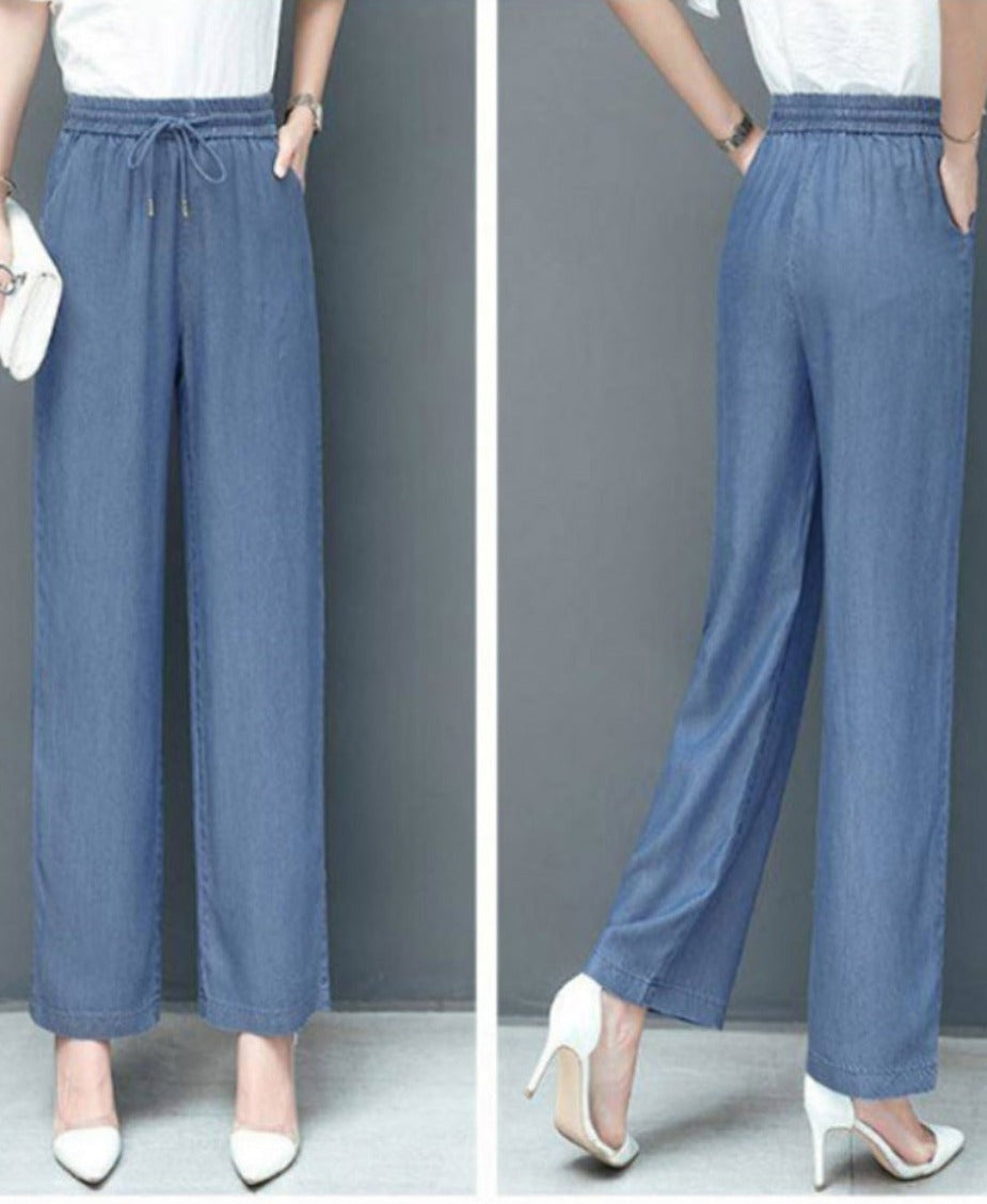 Effortlessly Chic Wide-Leg Denim Pants