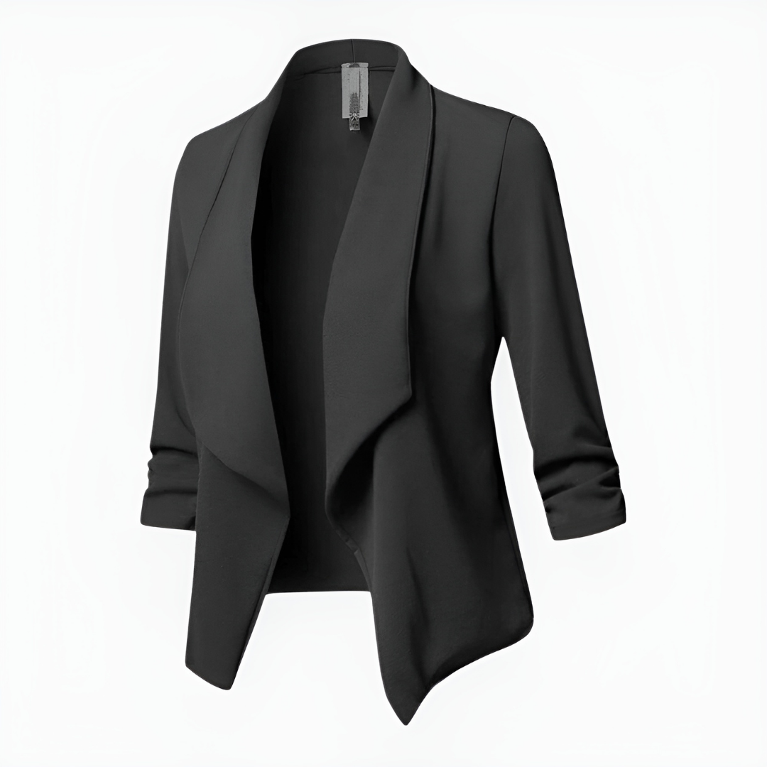 Women’s Blazer – Tailored Fit – Shawl Lapel – Open Front – Long Sleeve Formal Wear