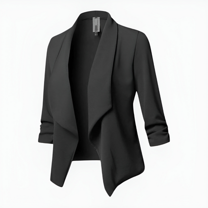 Women’s Blazer – Tailored Fit – Shawl Lapel – Open Front – Long Sleeve Formal Wear