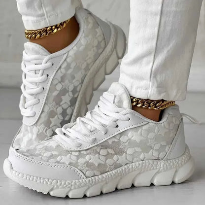 Women’s Sneakers – Breathable Mesh – Cushioned Sole – Casual Comfort Fit