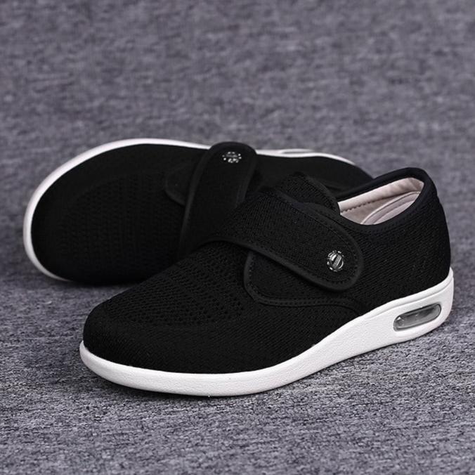 Women’s Orthopedic Shoes - Knit Mesh Upper - Velcro Strap - Cushioned Sole - Ankle Height