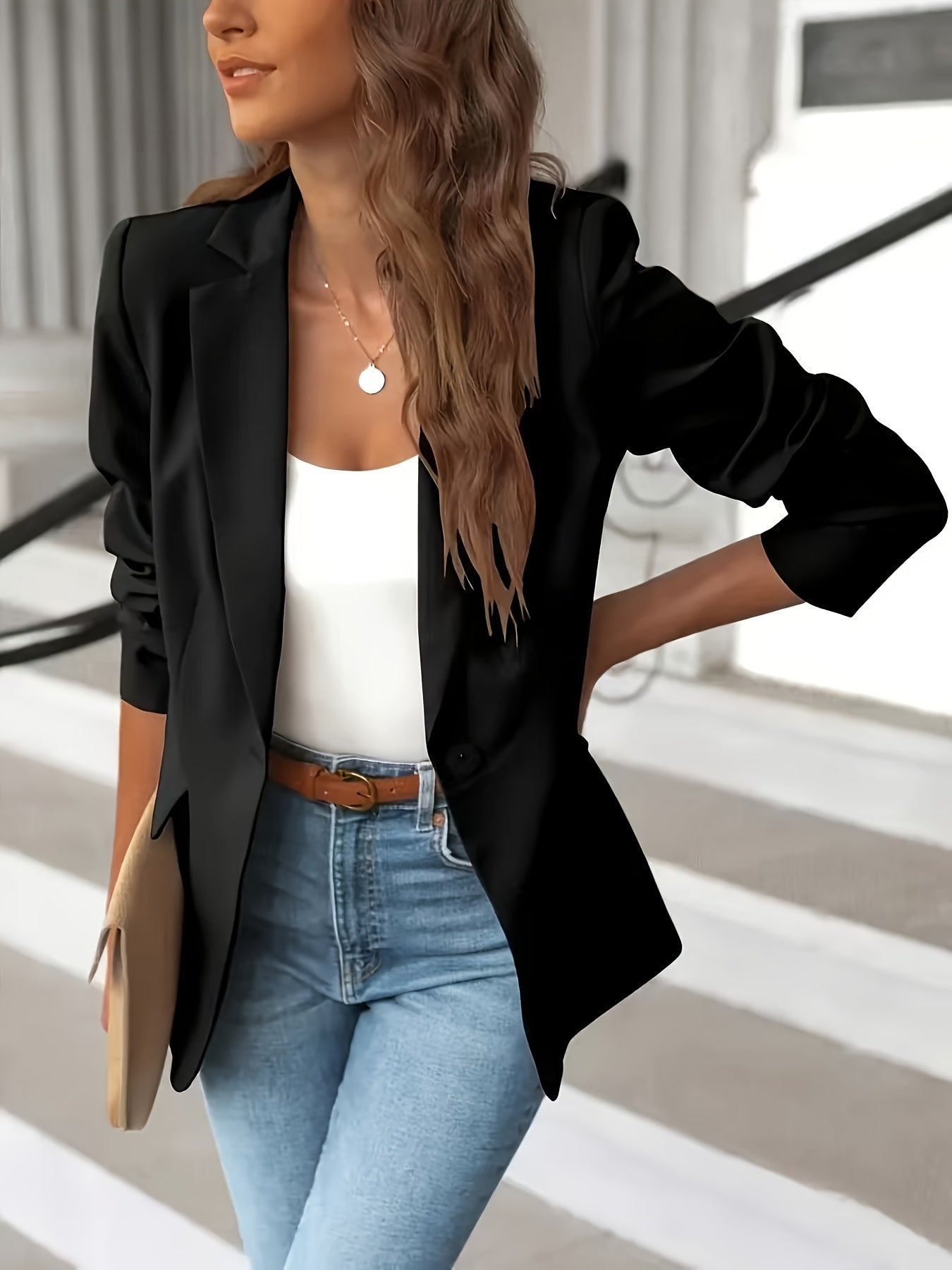Isla Regular Fit Blazer | Collared Single Button Blazer