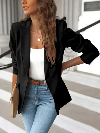 Isla Regular Fit Blazer | Collared Single Button Blazer